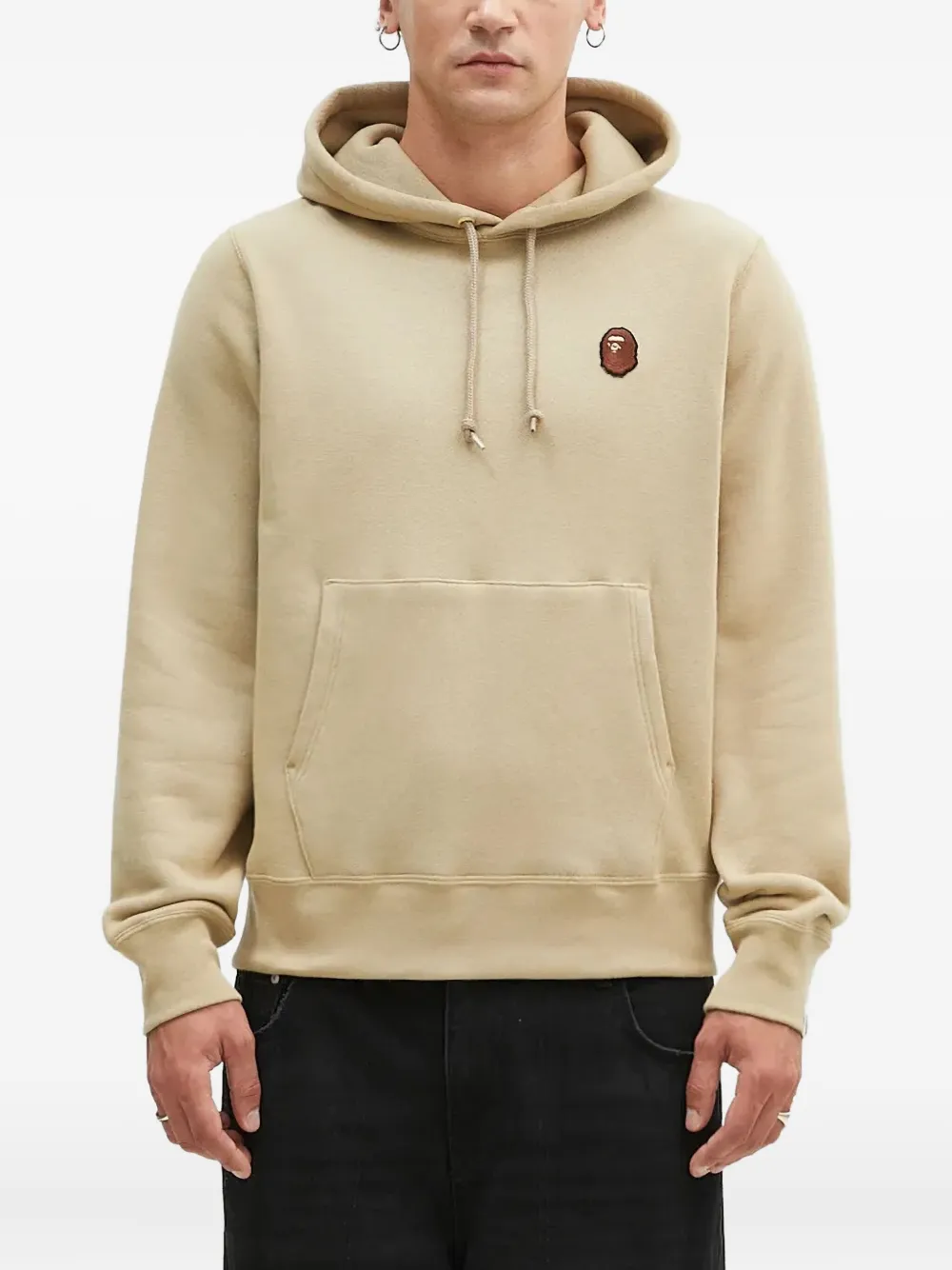 A BATHING APE® logo-patch hoodie | Neutrals | Image 1
