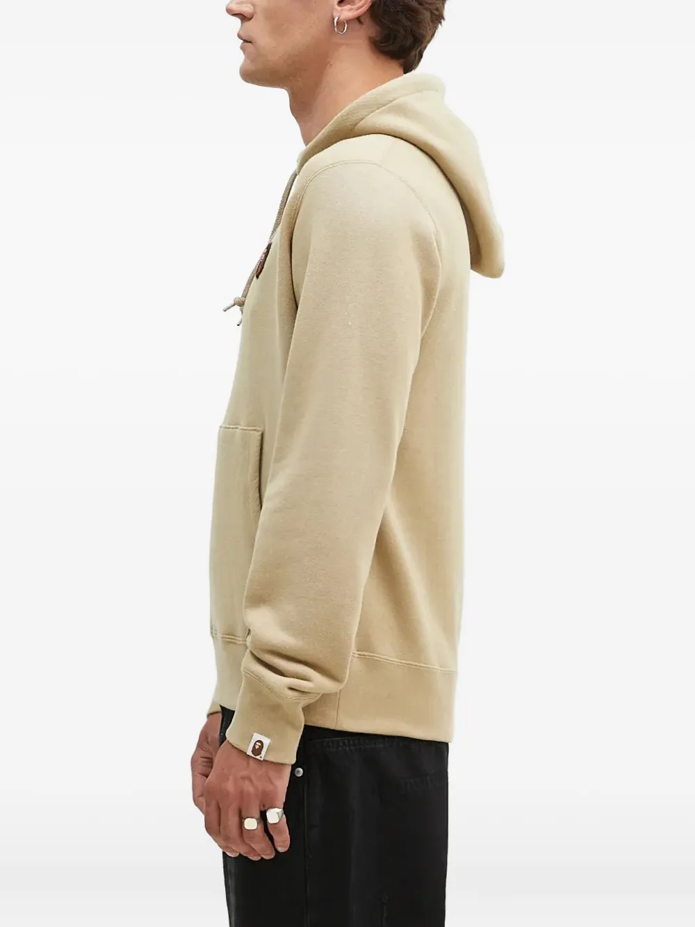 A BATHING APE Hoodie met logopatch Beige