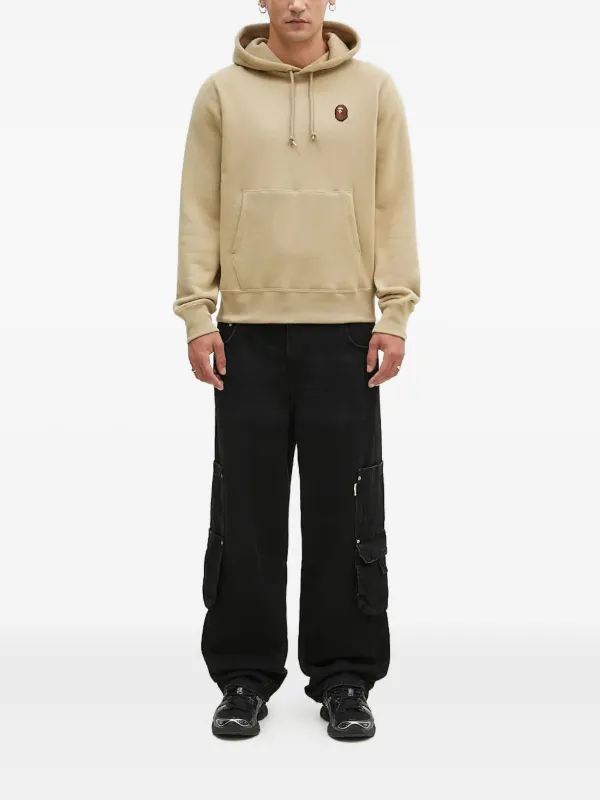 a bathing ape モカパーカー A BATHING APE® ロゴ パーカー | ニュートラル | FARFETCH JP