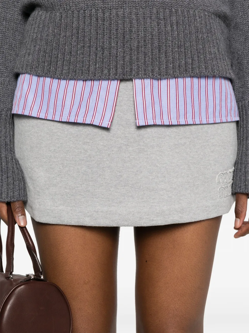 Miu Jersey mini-rok Grijs