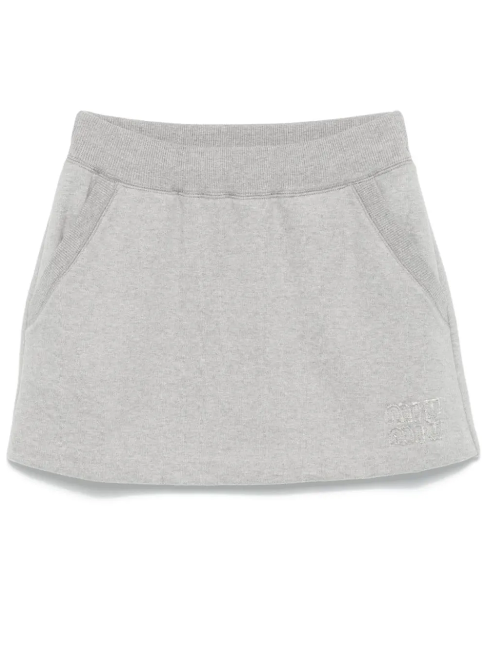 Miu Miu Jersey Mini Skirt In Grey