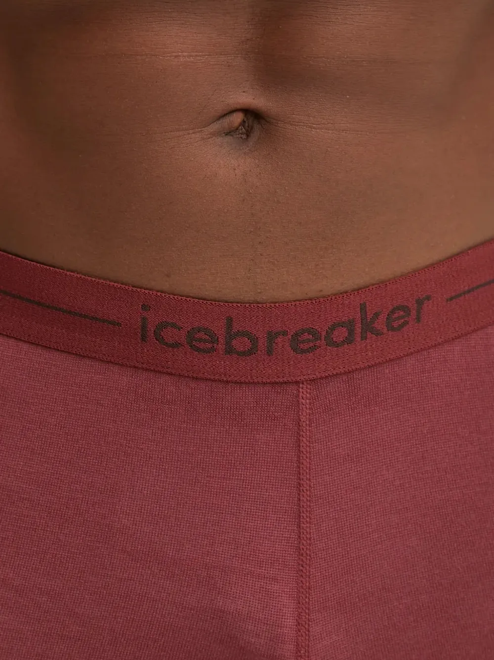 icebreaker Legging met logoband Rood