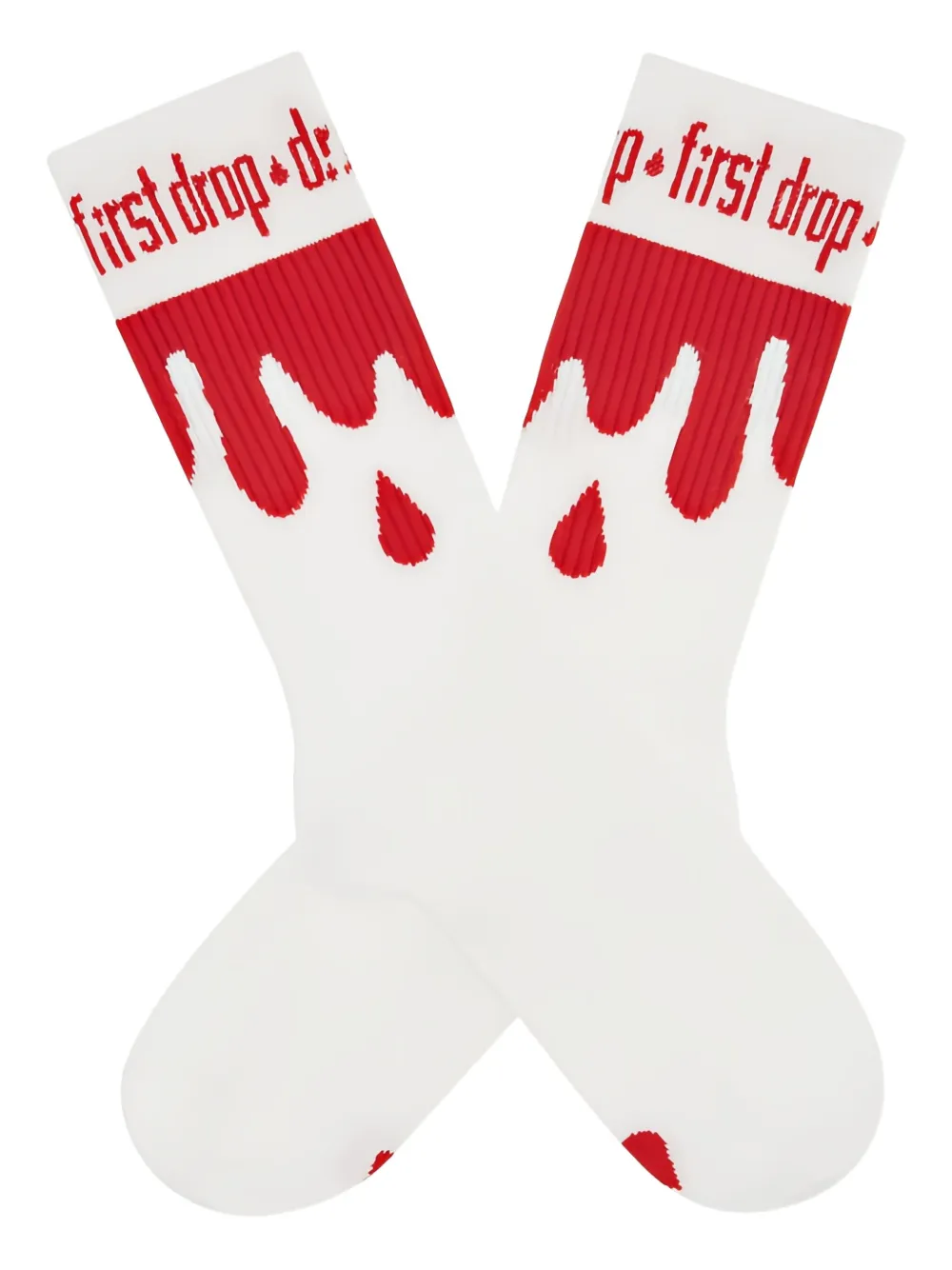 DRIP ILLEGAL drip-print socks | White | Image 1