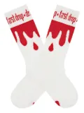 DRIP ILLEGAL drip-print socks - White
