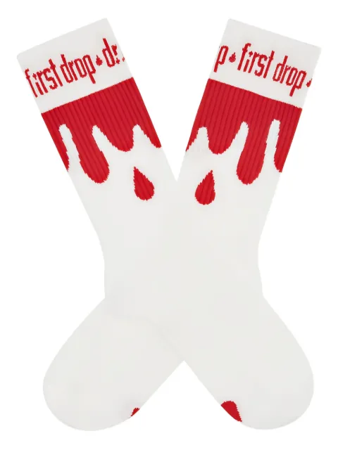 DRIP ILLEGAL drip-print socks