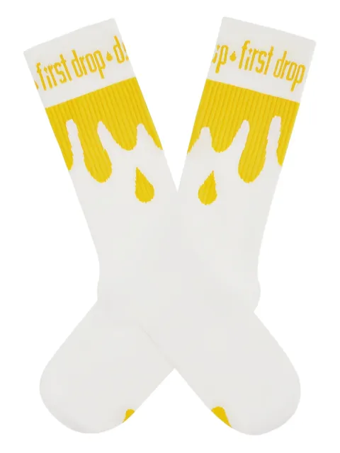 DRIP ILLEGAL drip-print socks