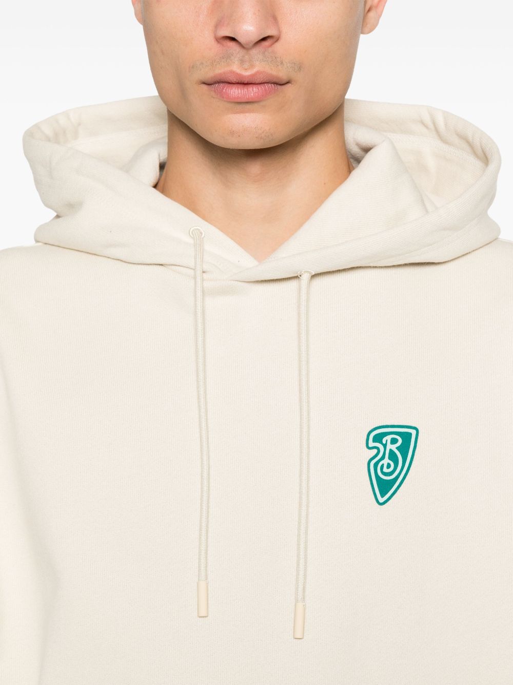 Cheap Burberry B shield logo-print hoodie Men