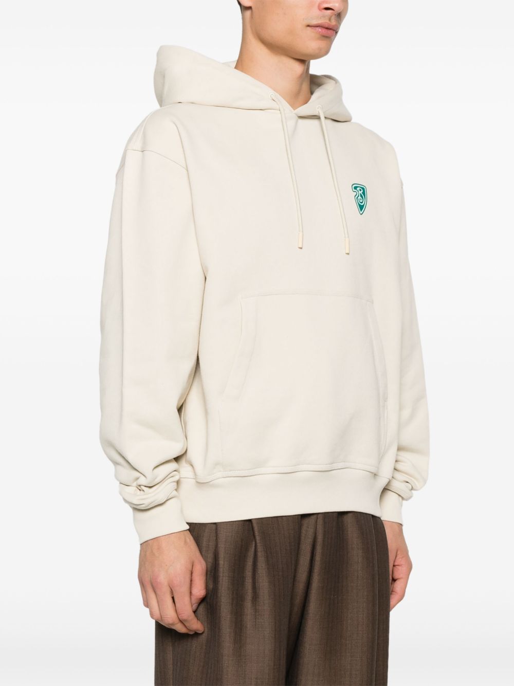 Cheap Burberry B shield logo-print hoodie Men