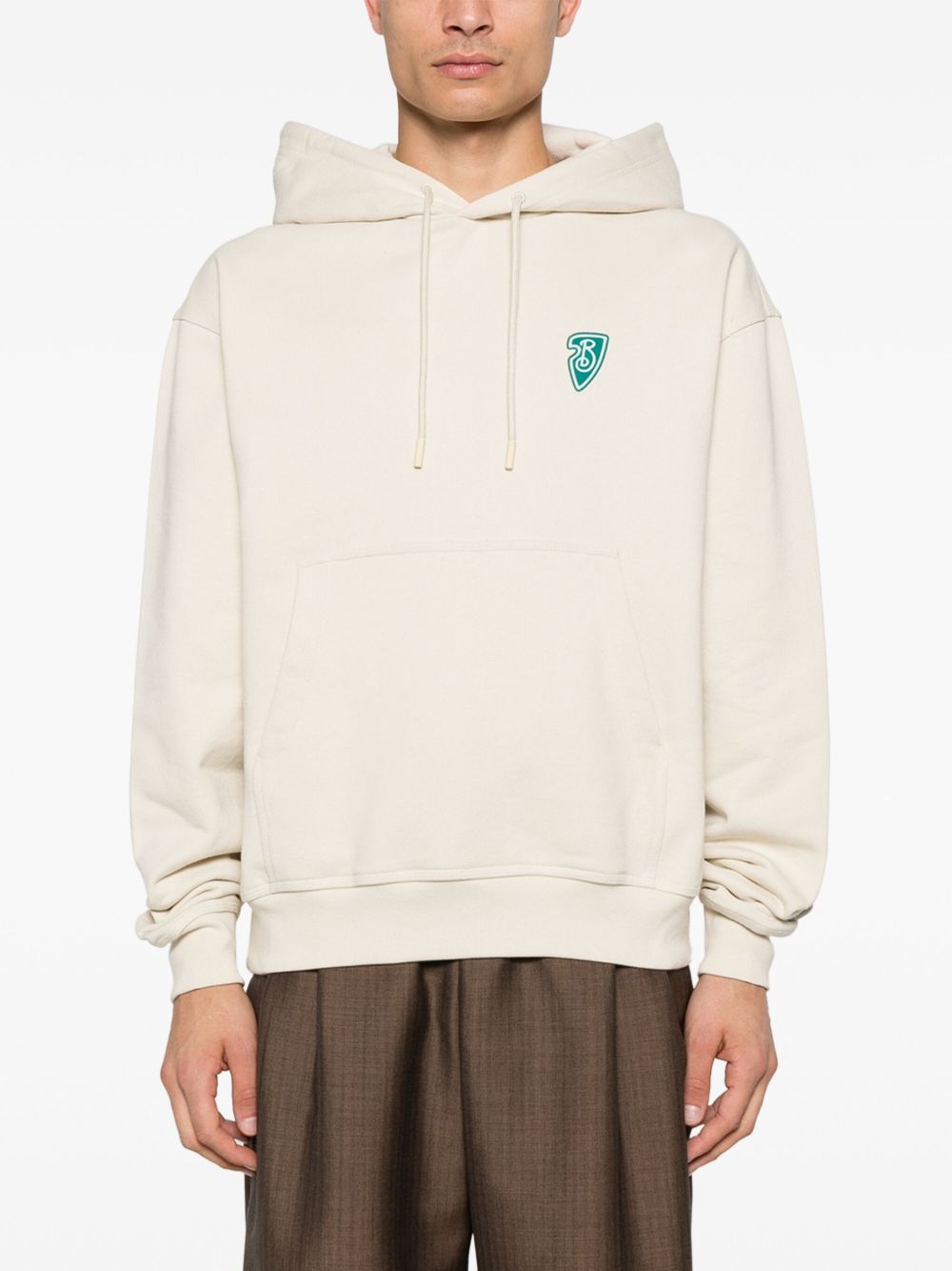 Cheap Burberry B shield logo-print hoodie Men