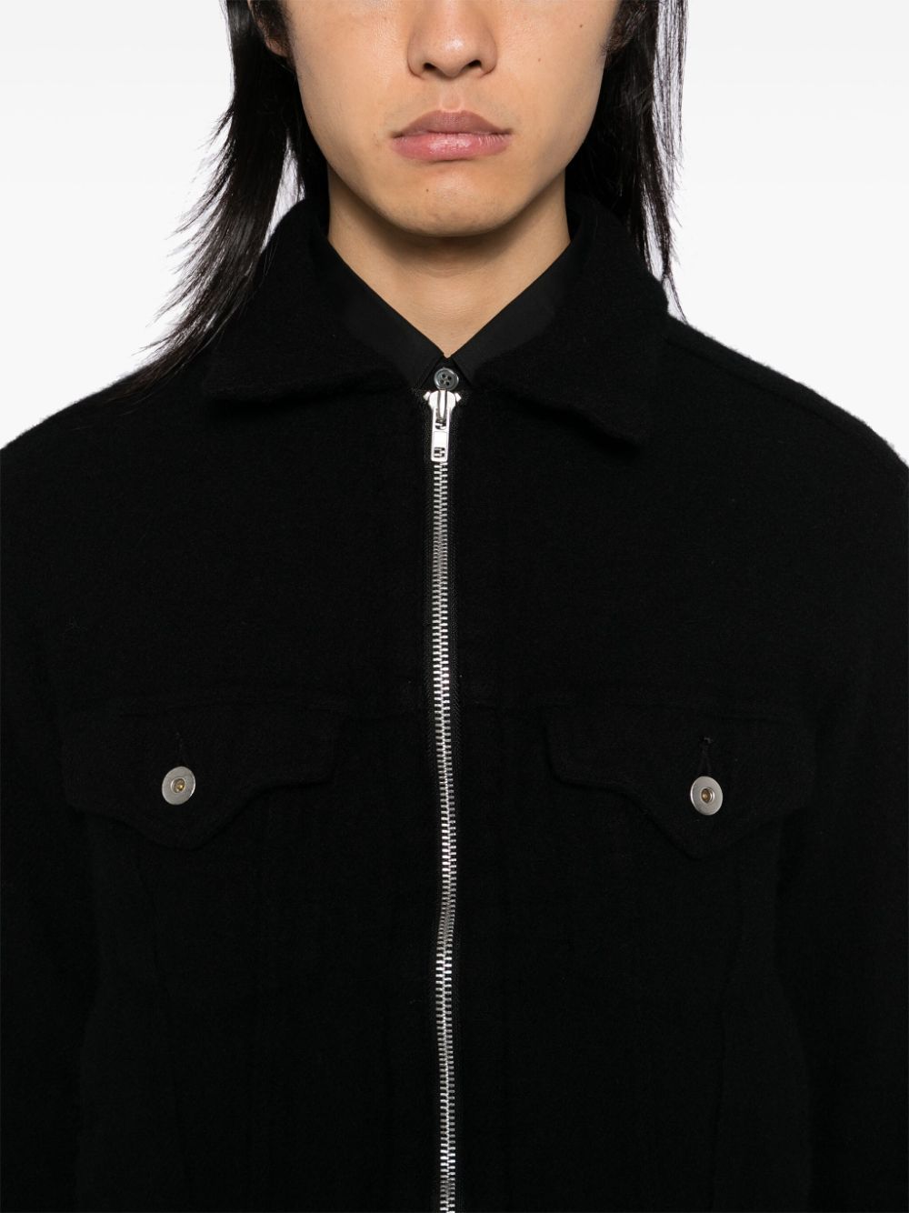 Black Comme Des Garcons zip-up jacket Men