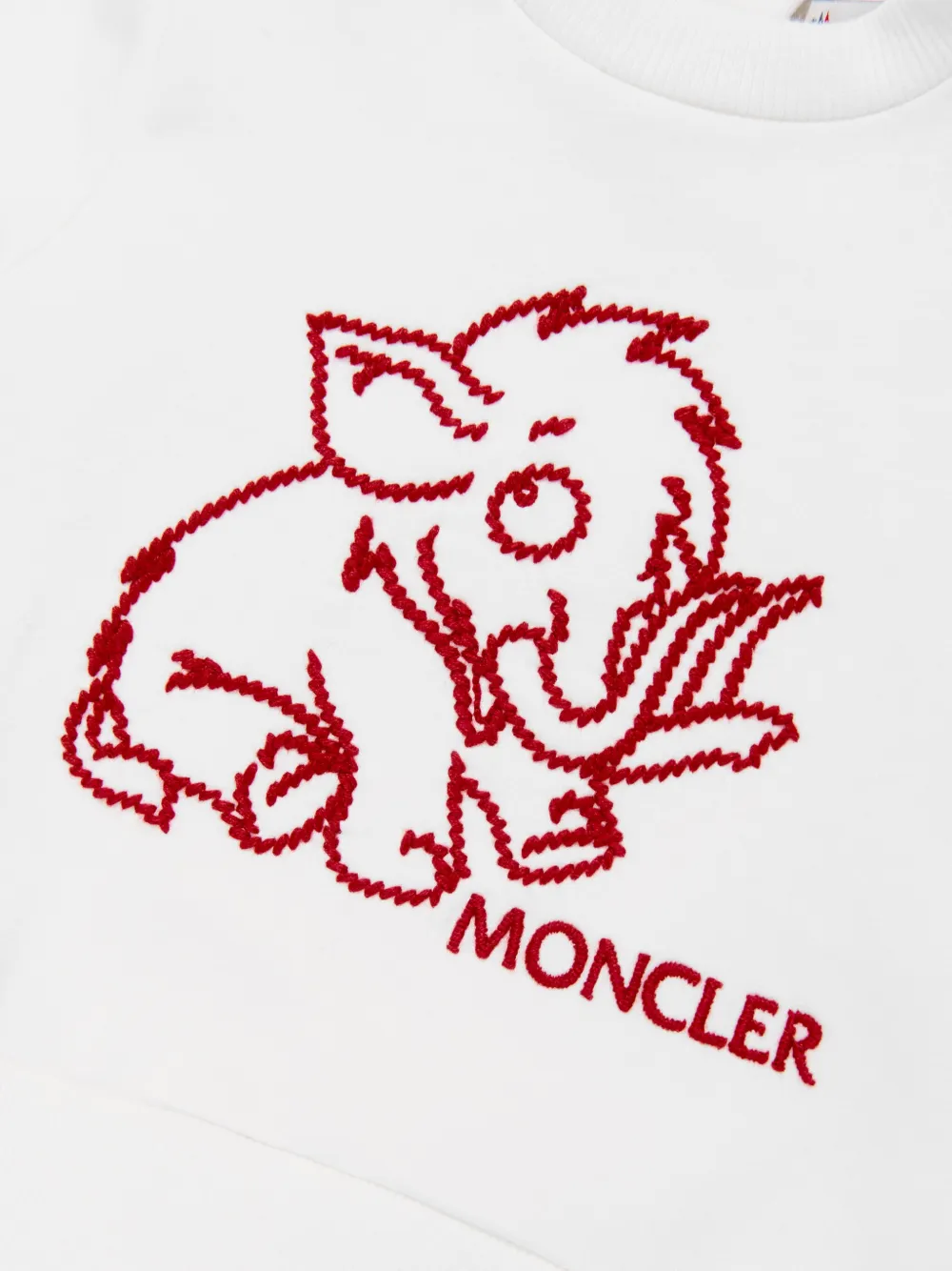 Moncler Enfant Sweater met geborduurd logo Wit
