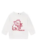 Moncler Enfant logo-embroidered crew-neck sweatshirt - White
