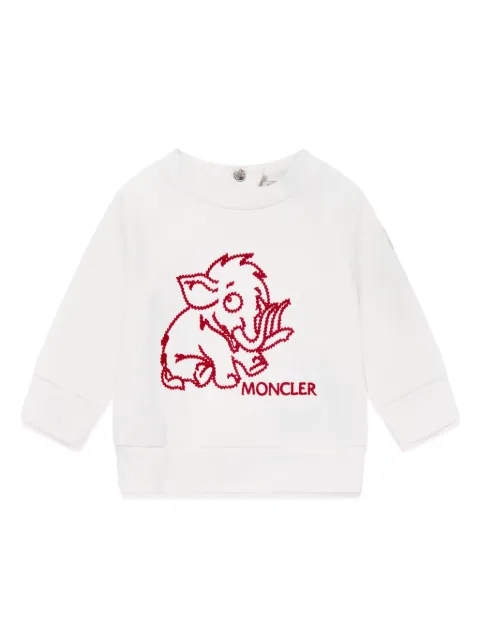 Moncler Enfant logo-embroidered crew-neck sweatshirt