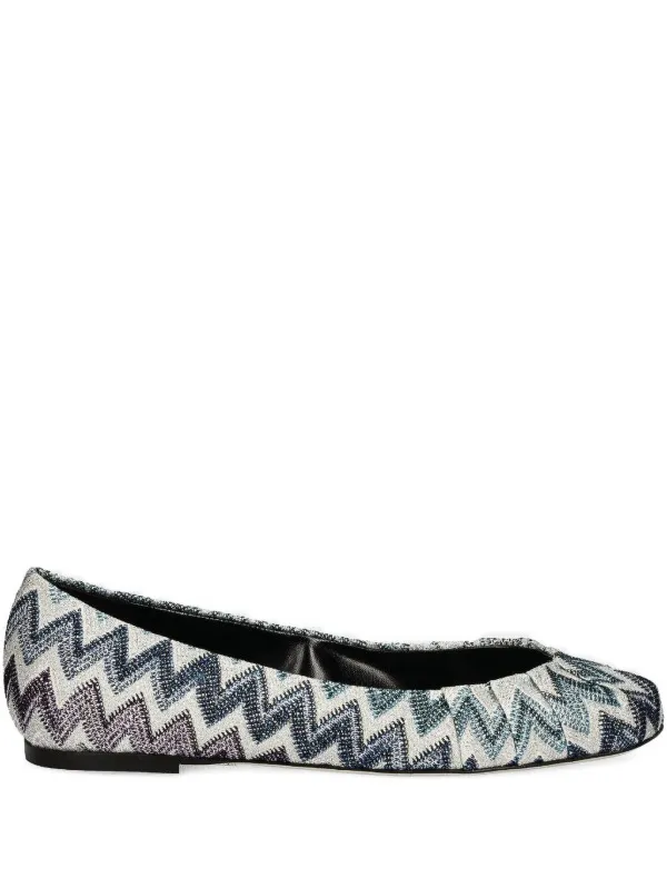 Missoni Zigzag-pattern Ballet Flats in Neutrals