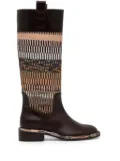 Missoni panelled knee-high boots - Brown