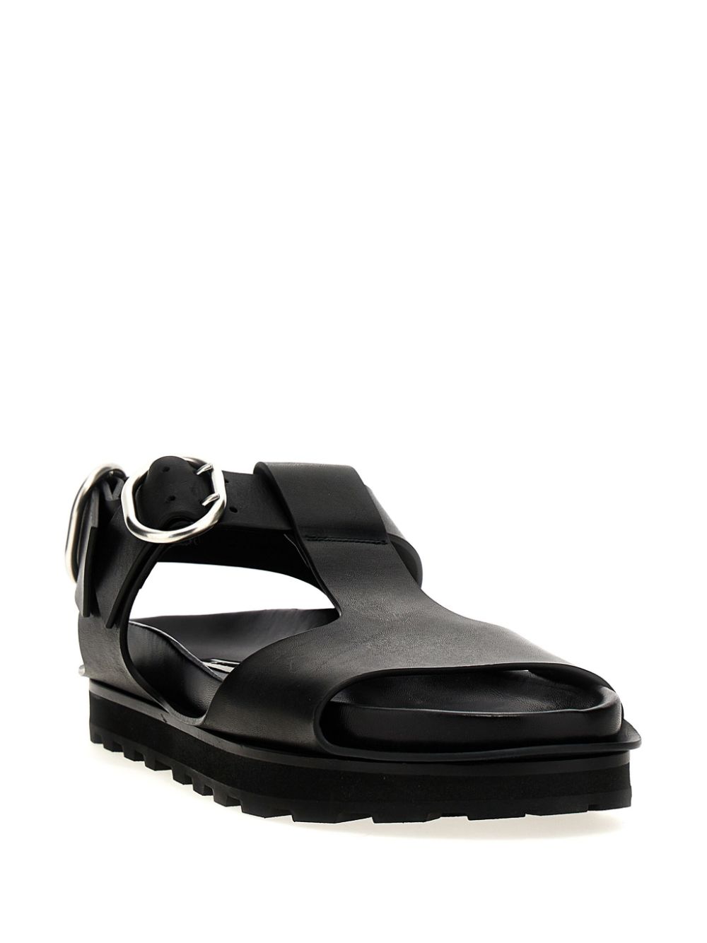 Jil Sander leather sandals - Zwart