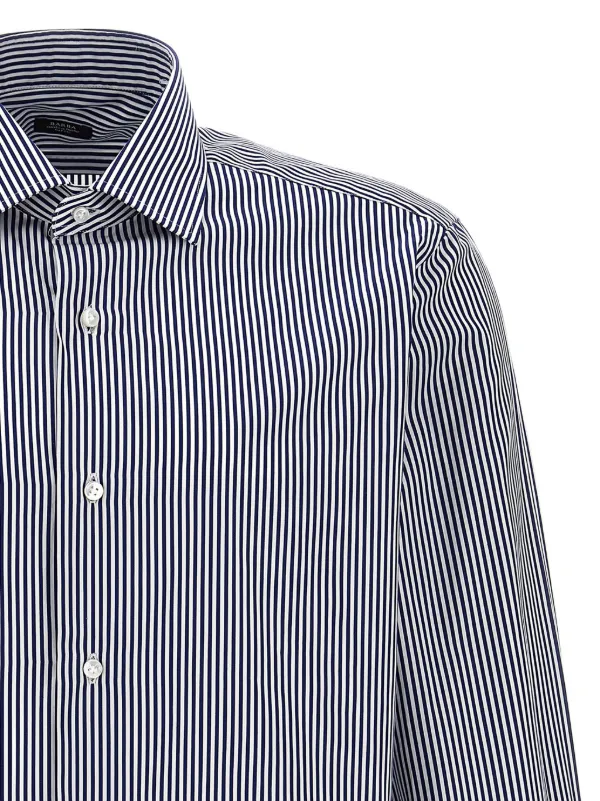 Barba ストライプ シャツ | ブルー | FARFETCH JP