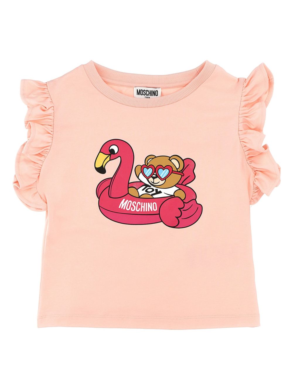 Moschino Kids T-shirt met logoprint Roze