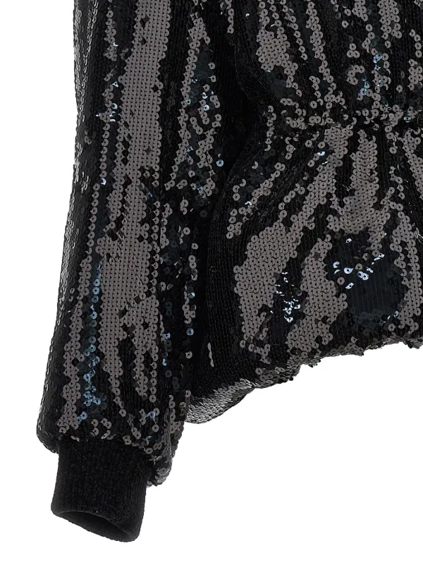 【関税込み】ALEXANDRE VAUTHIER Sequin bomber jacket Alexandre Vauthier Sequinned Bomber Jacket | Black | FARFETCH