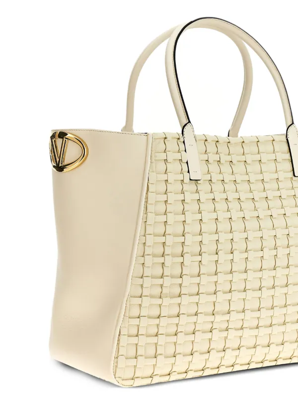Valentino Garavani VLogo Side Tote Bag | White | FARFETCH