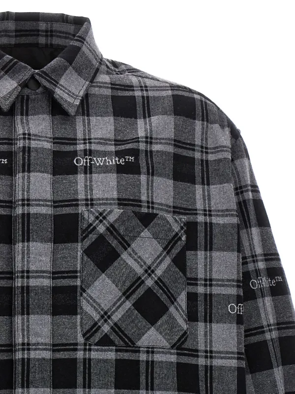 Off-White チェック シャツ | グレー | FARFETCH JP