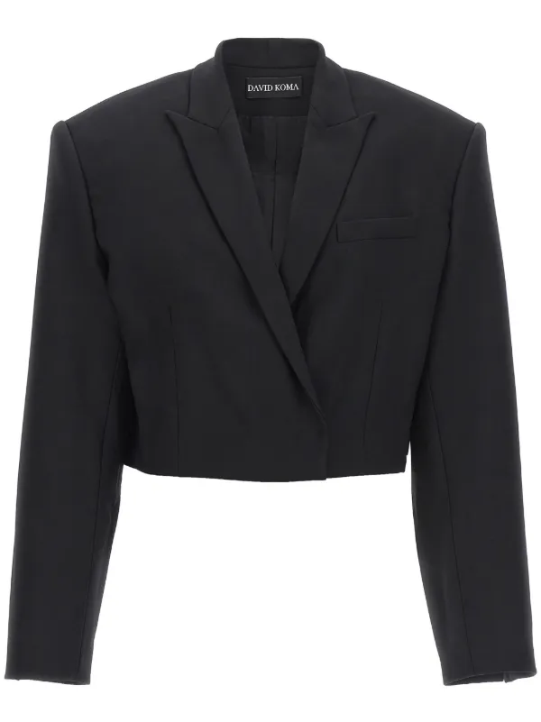 David Koma Cropped Blazer in Black