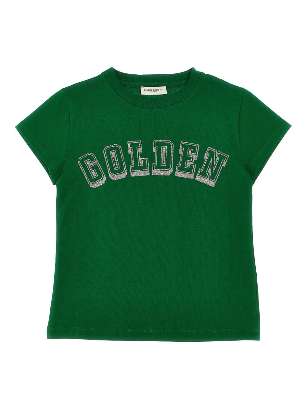 Golden Goose Kids logo-print glitter-detailing T-shirt - Green