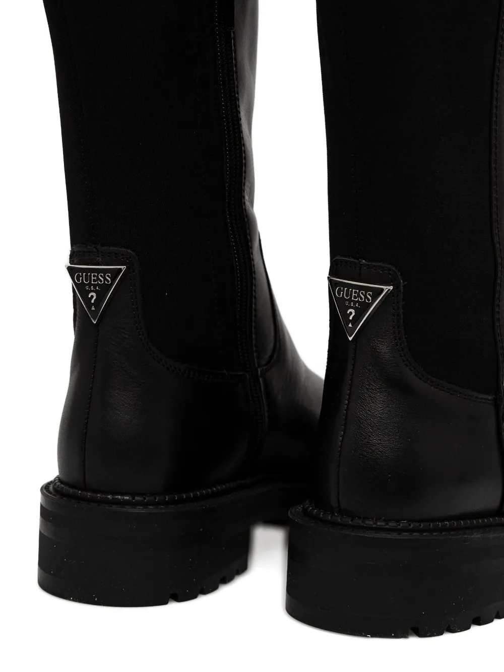 GUESS USA logo-plaque knee-high boots Black
