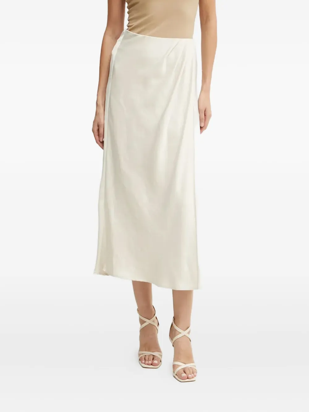 Guess Usa Wrap Midi Skirt In White