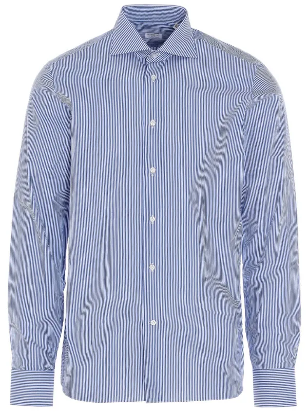 BORRIELLO NAPOLI ストライプ シャツ | ブルー | FARFETCH JP 