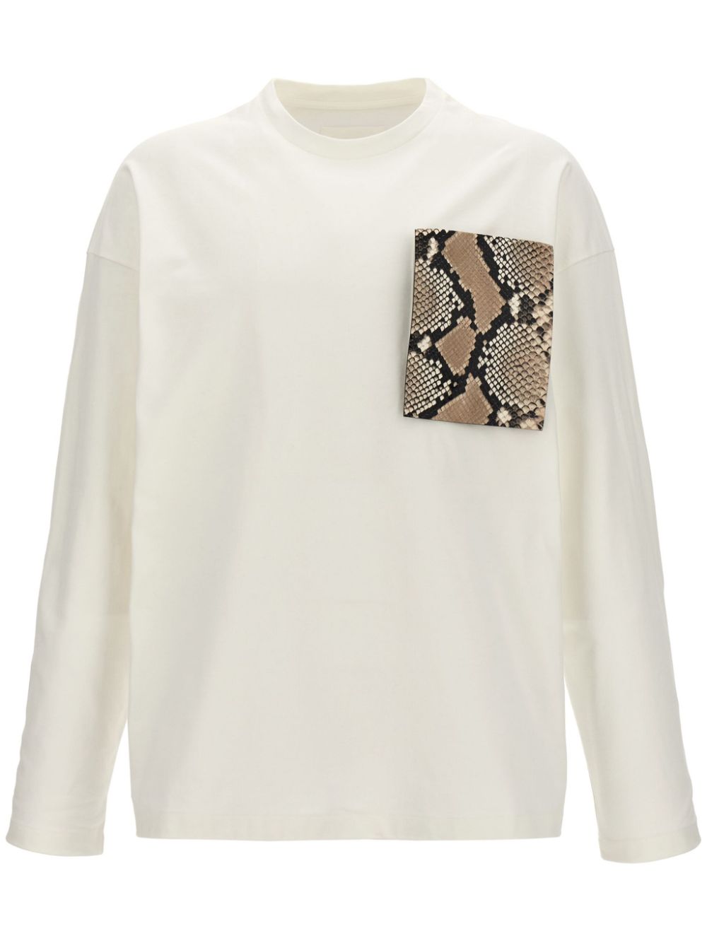 snake-print pocket T-shirt