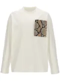 Jil Sander snake-print pocket T-shirt - White