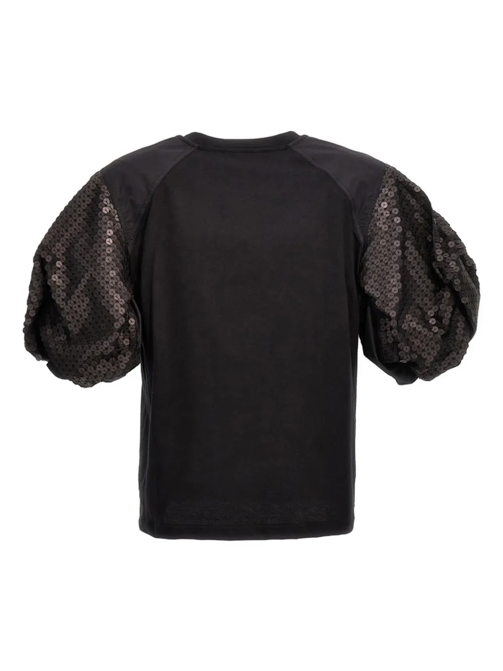 Nude sequined T-shirt - Zwart