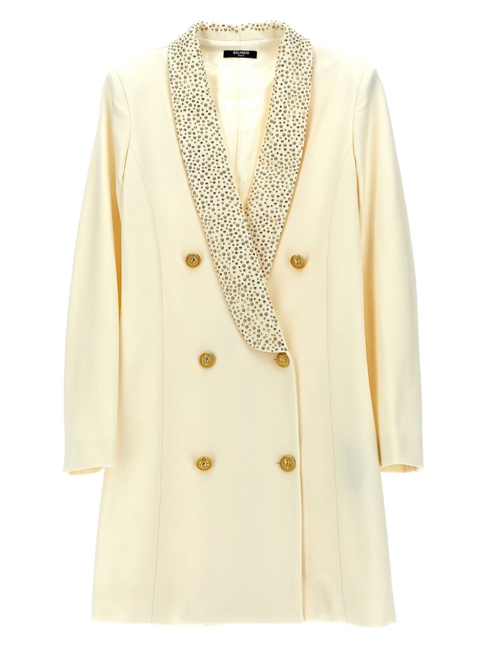 Balmain Kids rhinestone-embellished blazer Beige