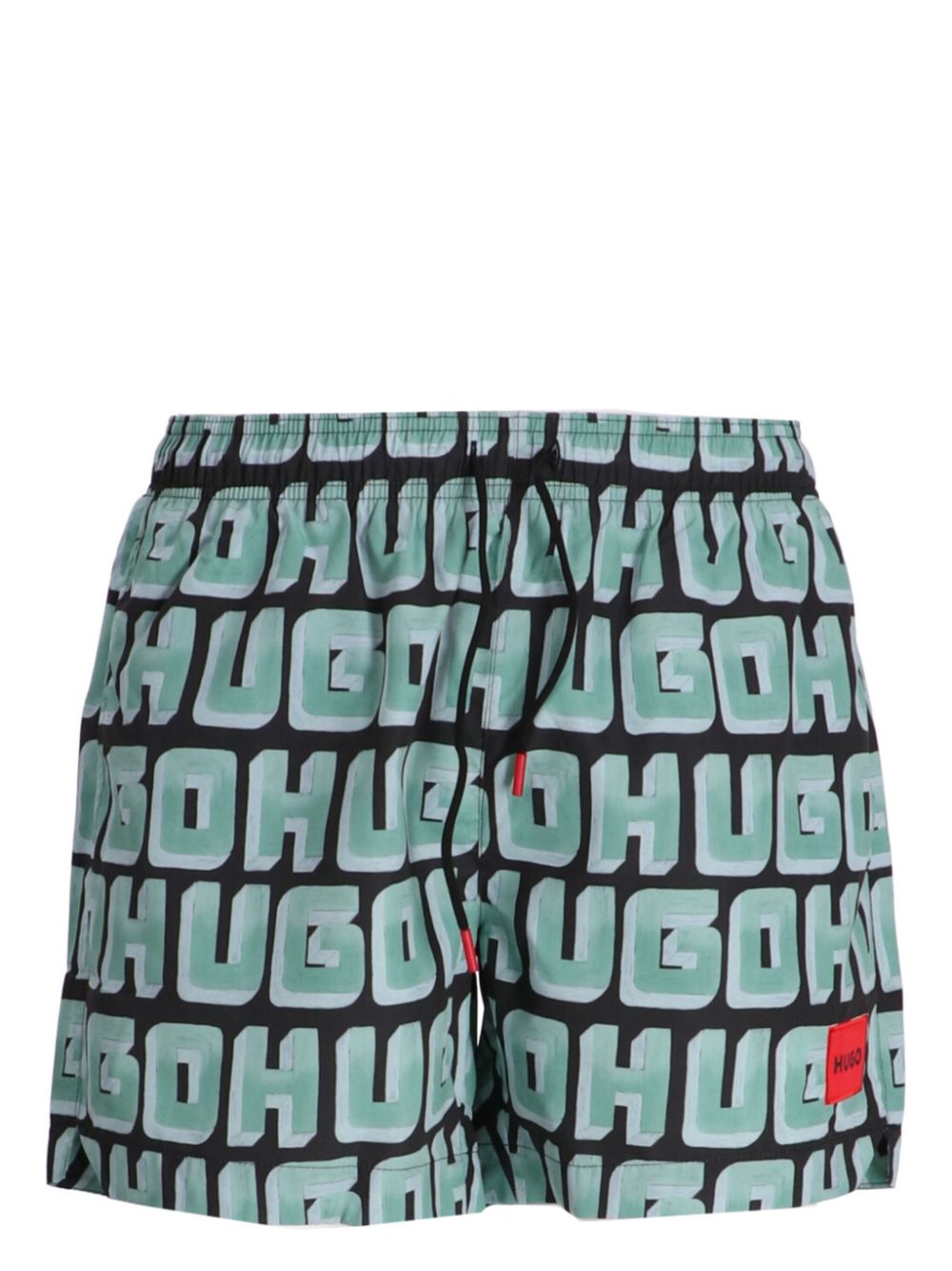 HUGO logo-print swim shorts - Green