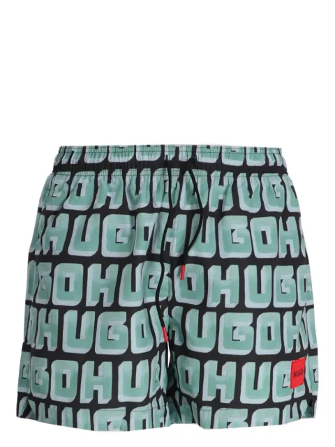 HUGO logo-print swim shorts