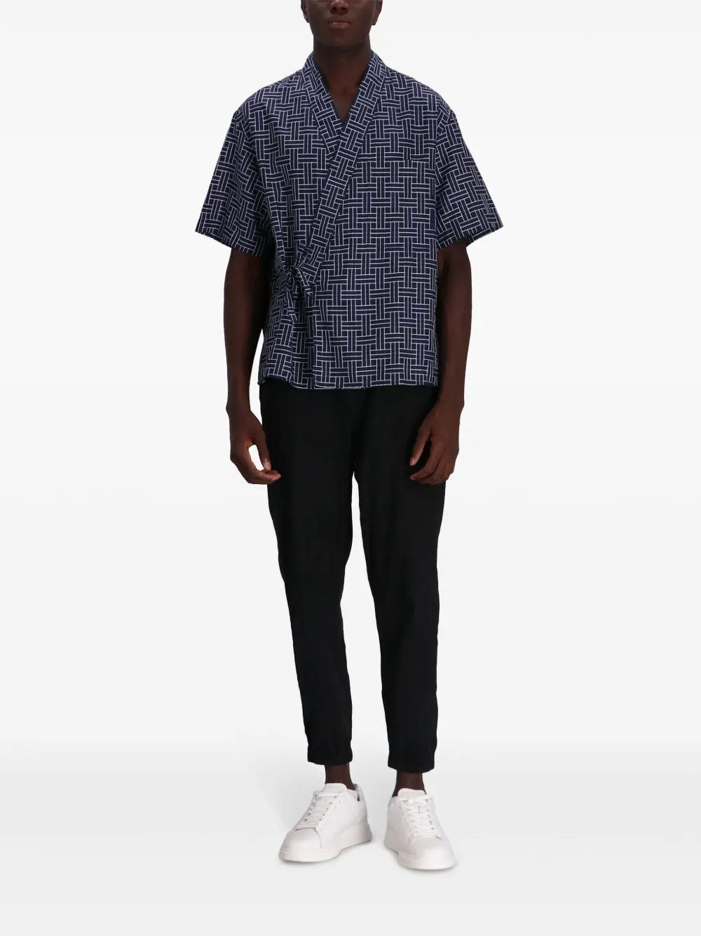 Kenzo Weave Kimono shirt - Blauw