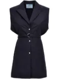 Prada belted poplin vest - Blue