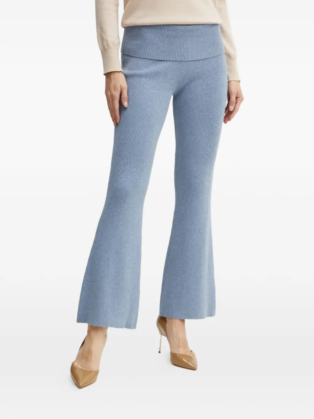 GUESS USA ribbed-knit flared trousers | Blue | Image 1
