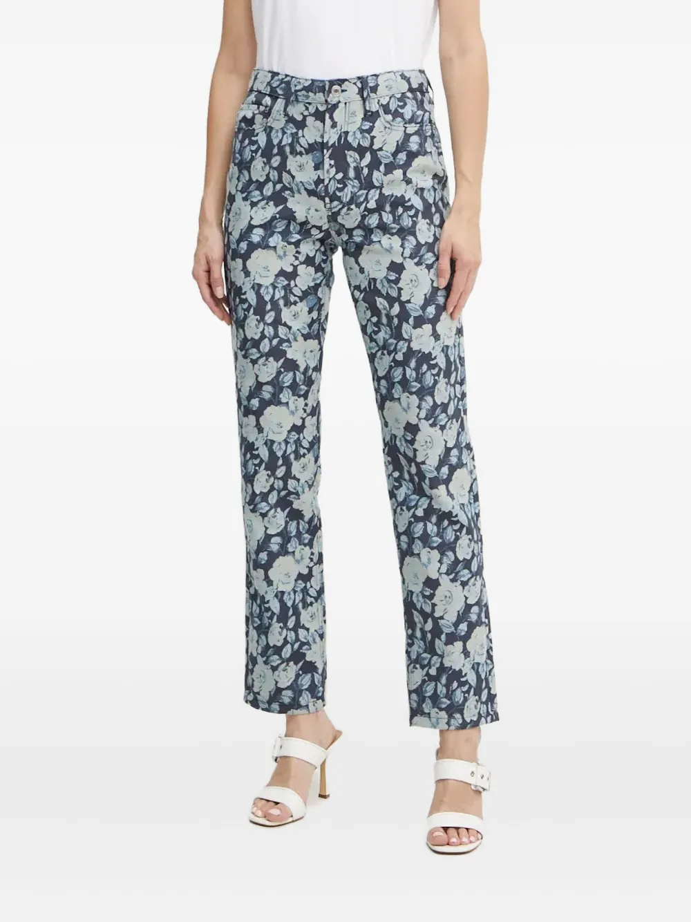 Guess Usa Floral Jeans In Blue