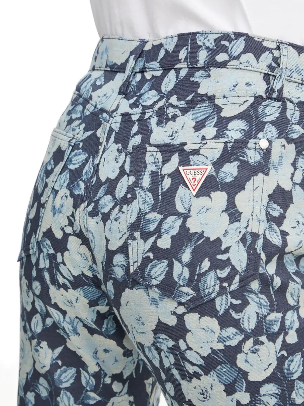Guess Usa Floral Jeans In Blue