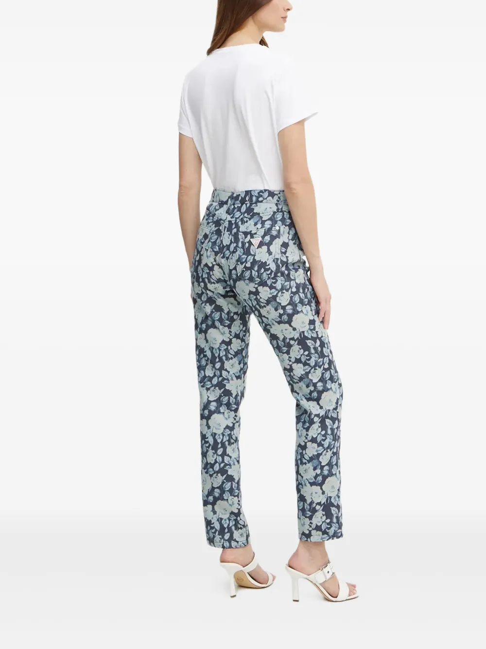 Guess Usa Floral Jeans In Blue