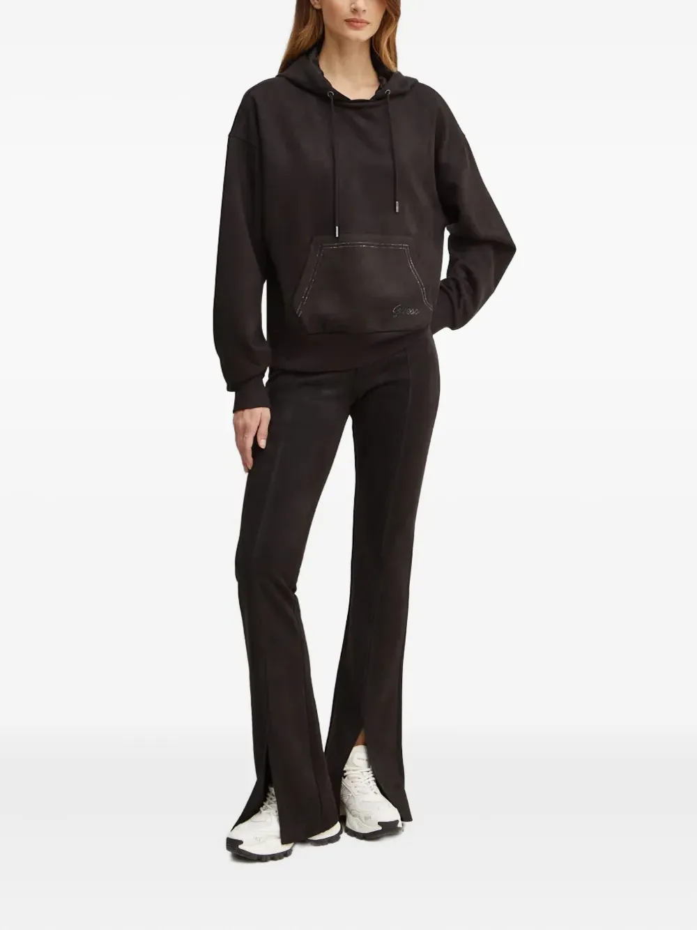 GUESS USA pocket logo hoodie - Zwart