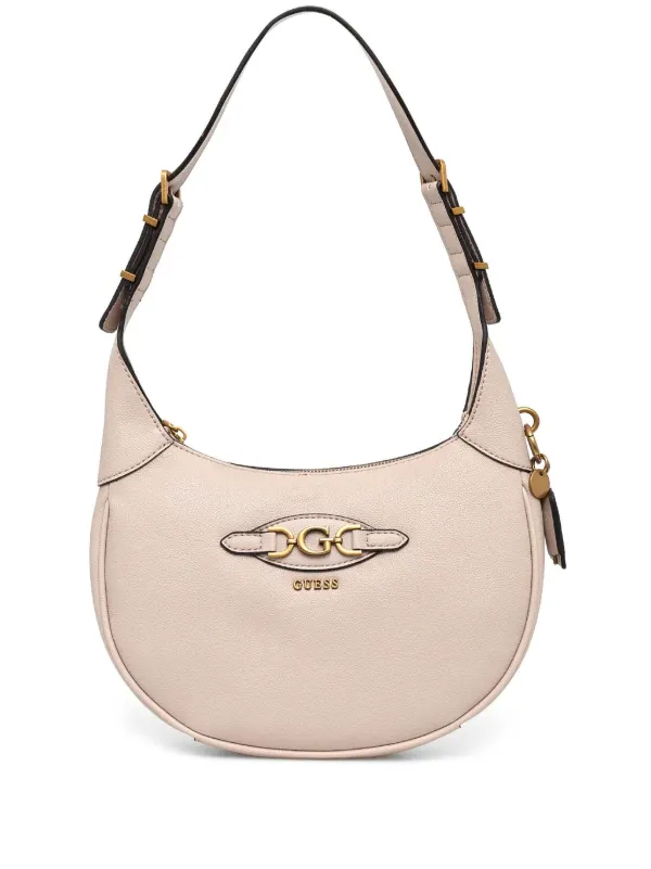 ショルダーバッグ・ポシェット Guess MALVA logo decorated crescent round mini hobo bag HO3A GUESS Schultertasche Malva Mini Hobo Bag Black | modeherz