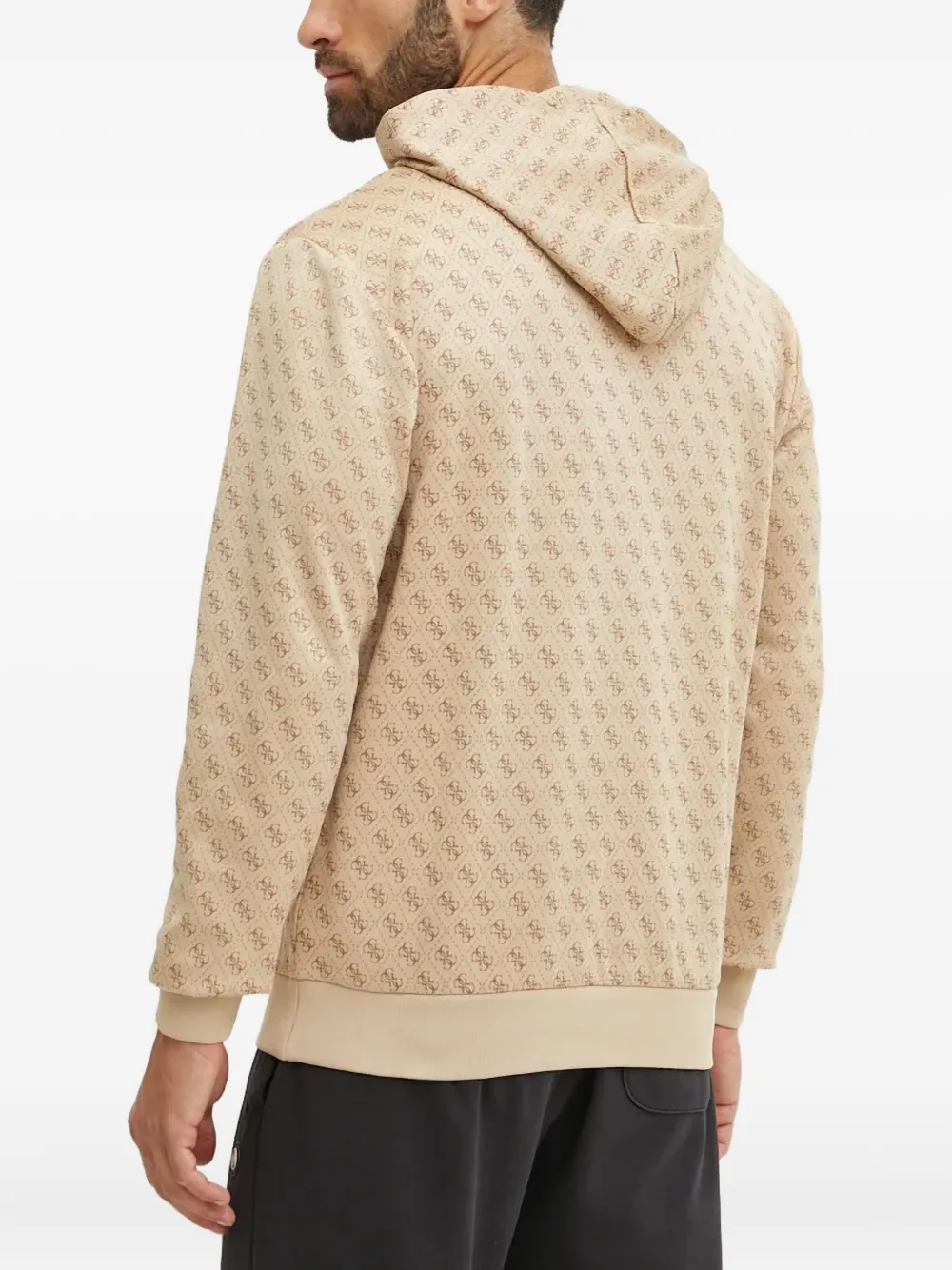 GUESS USA Hoodie met monogram Beige