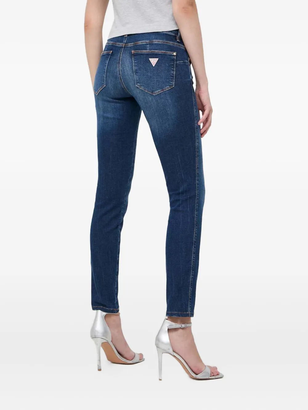 Guess Usa Triangle-logo Jeans In Blue