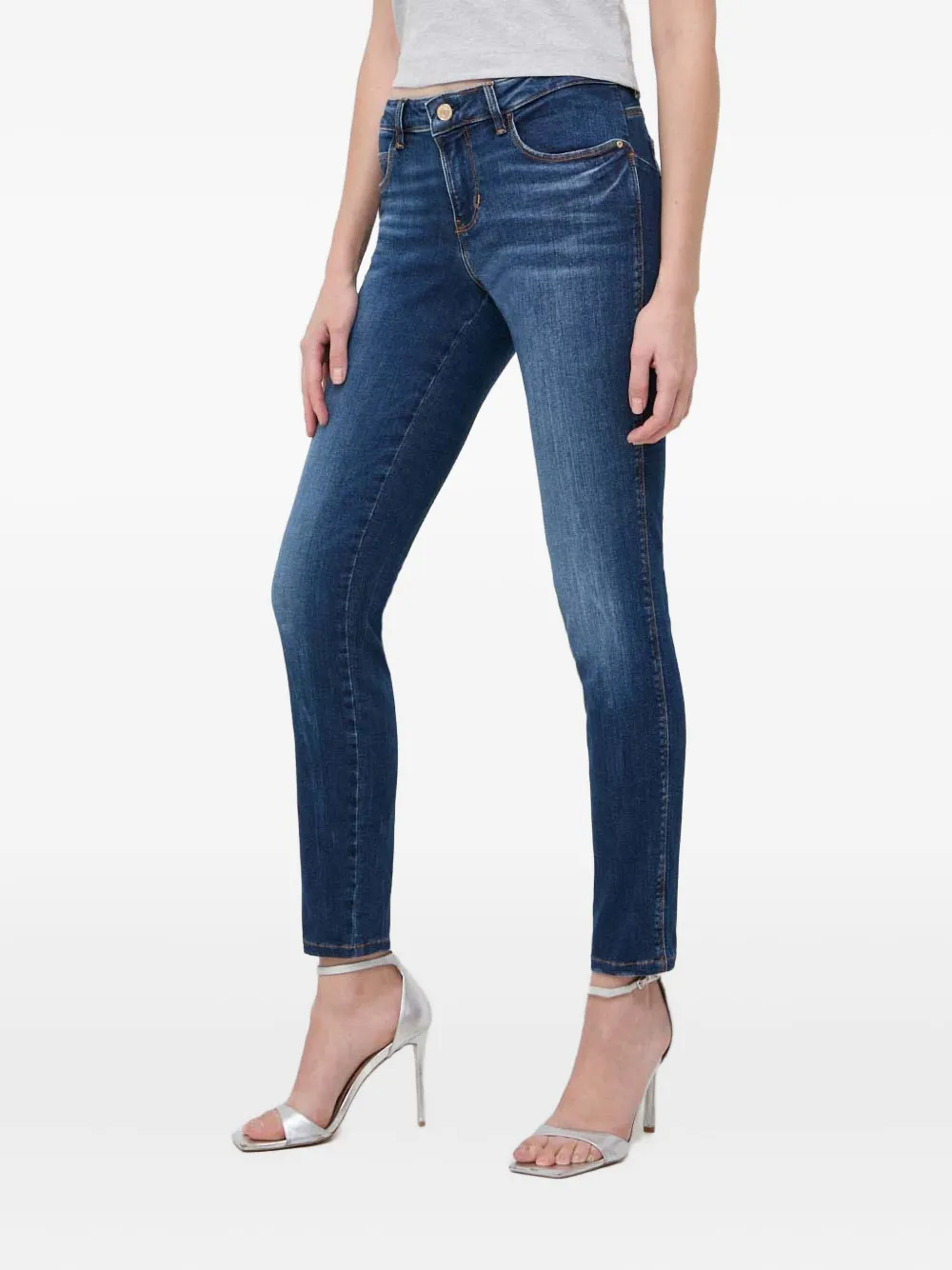 Guess Usa Triangle-logo Jeans In Blue