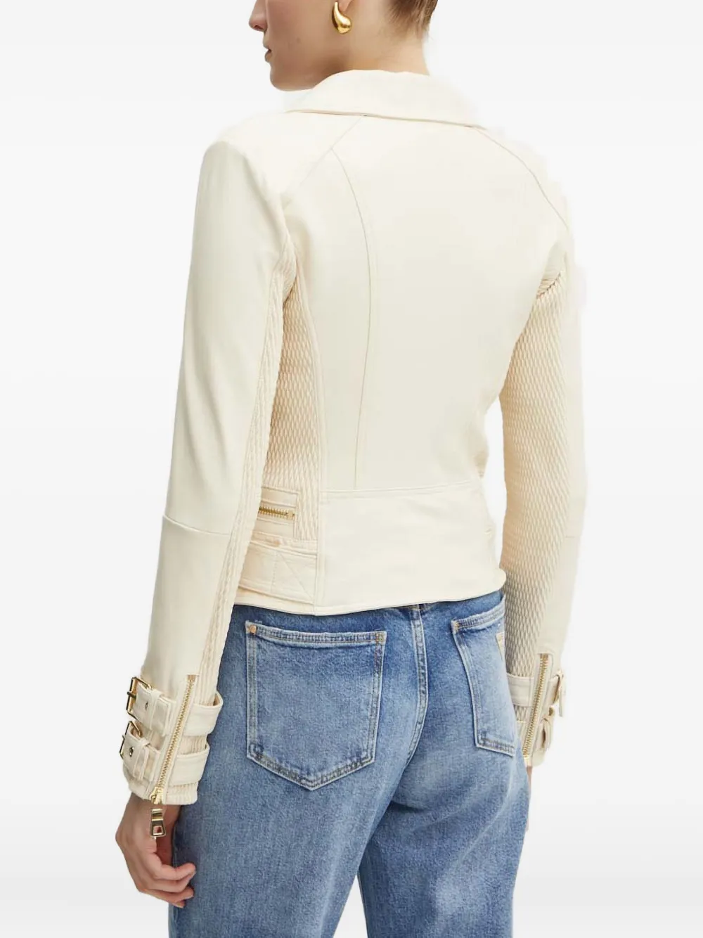 GUESS USA Jack met ceintuur en dubbele rij knopen Beige