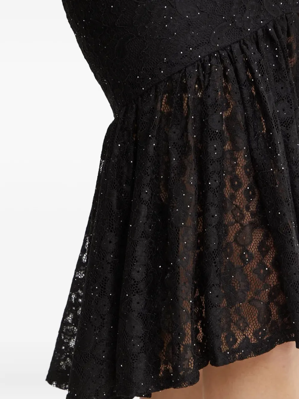 Guess Usa Lace Ruffled Midi Skirt In Black