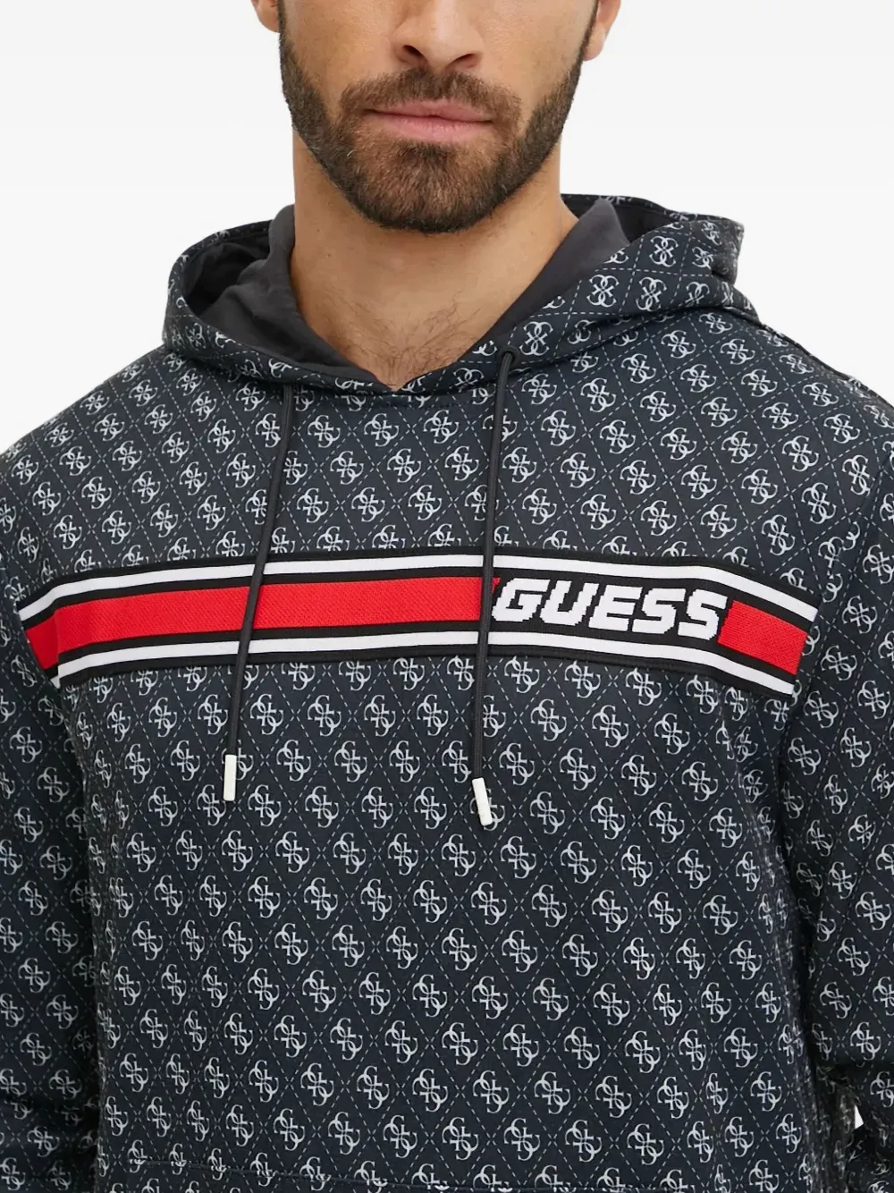 GUESS USA Hoodie met patroon Zwart